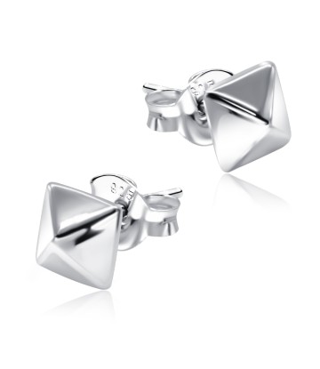 Tetrahedron Shaped Silver Ear Stud STS-5528